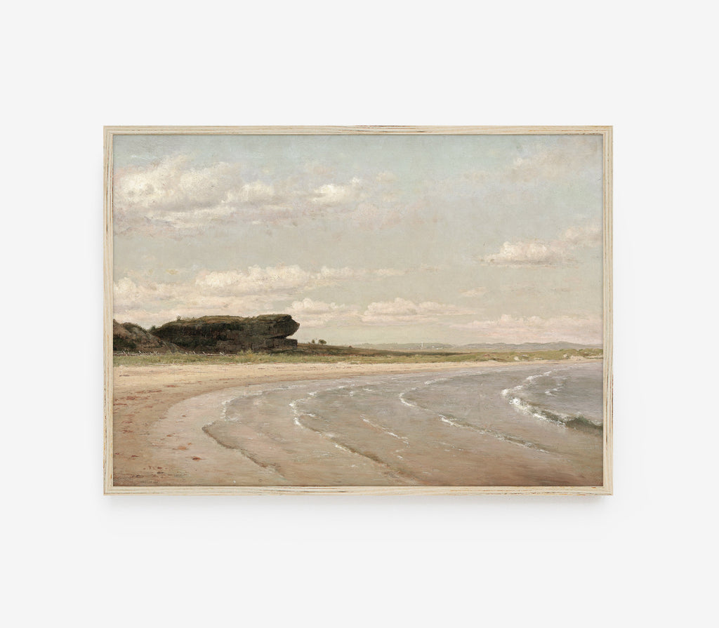 Estampe d'art vintage de paysage côtier pastel L0217