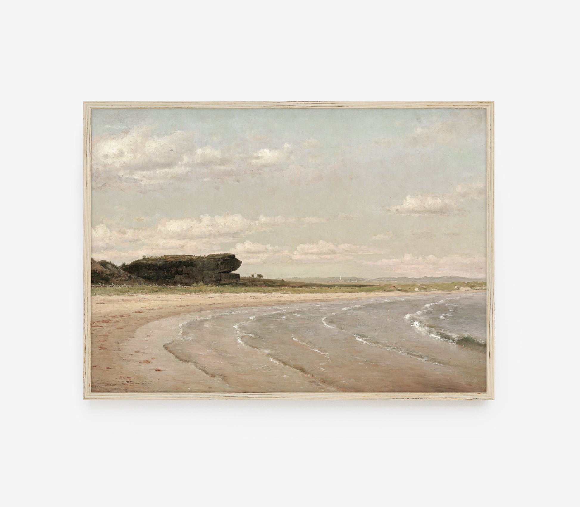 Estampe d'art vintage de paysage côtier pastel L0217