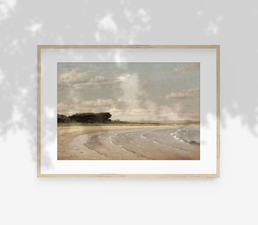 Estampe d'art vintage de paysage côtier pastel L0217