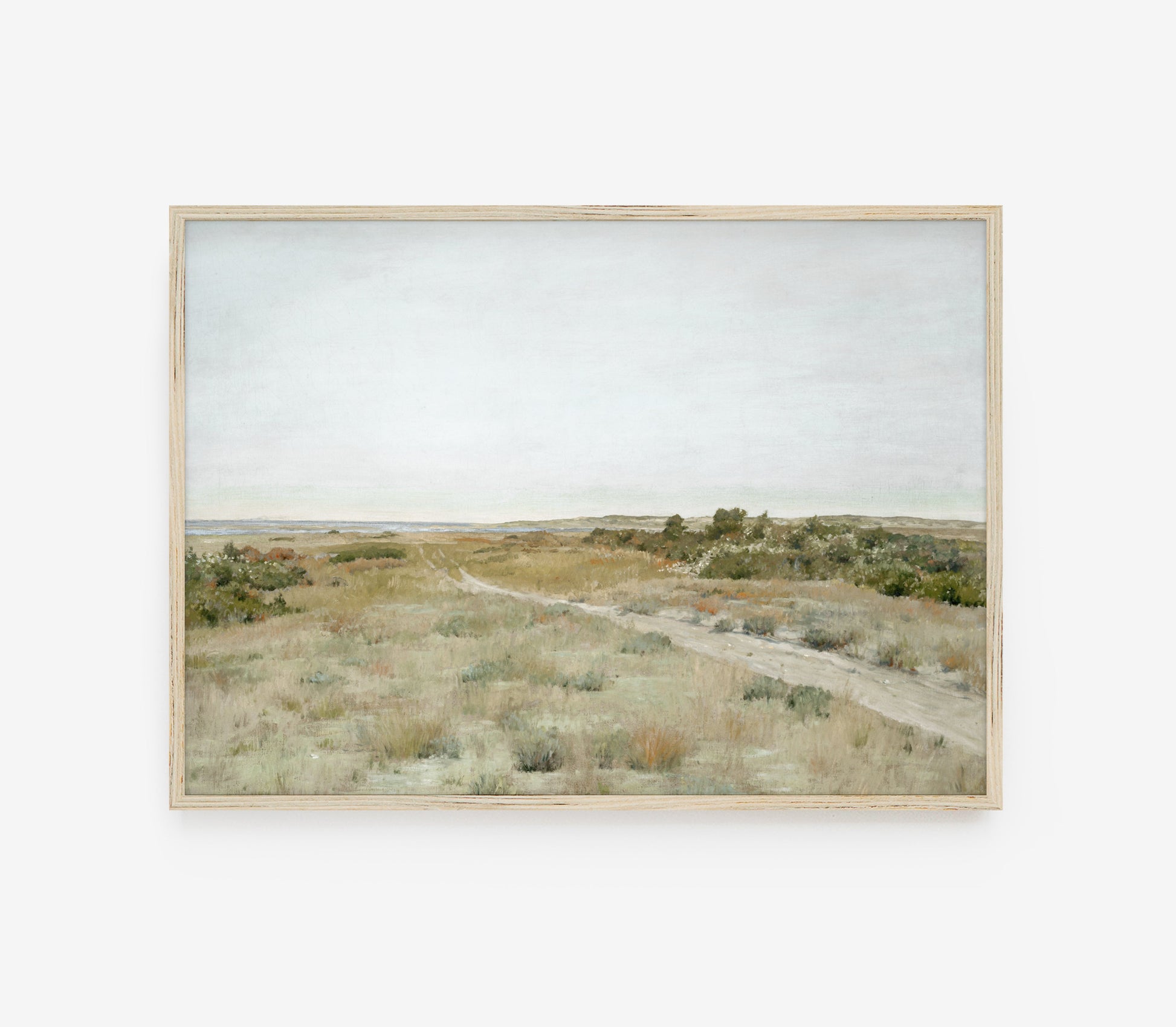 Estampe d'art vintage L0219 représentant un paysage printanier pastel dans un champ