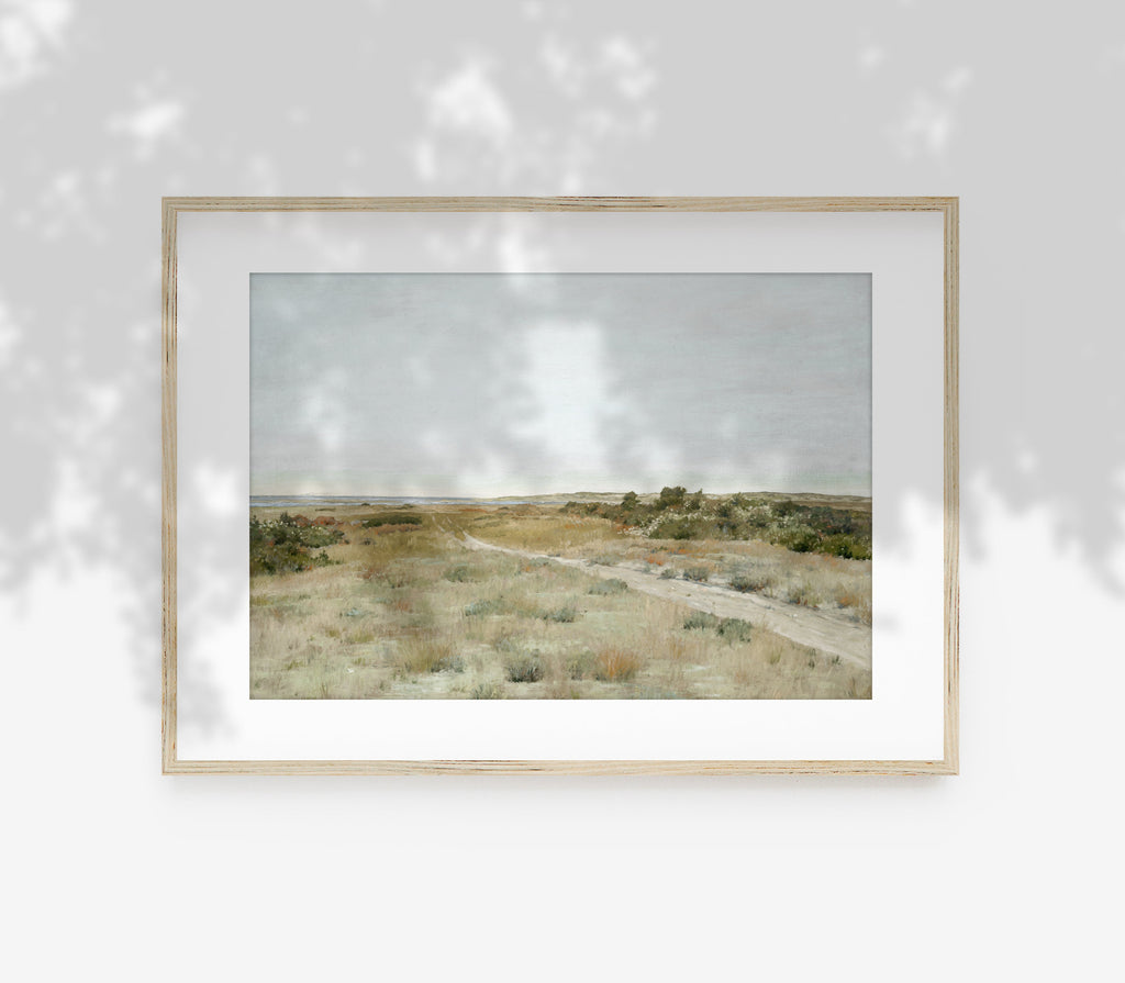 Estampe d'art vintage L0219 représentant un paysage printanier pastel dans un champ