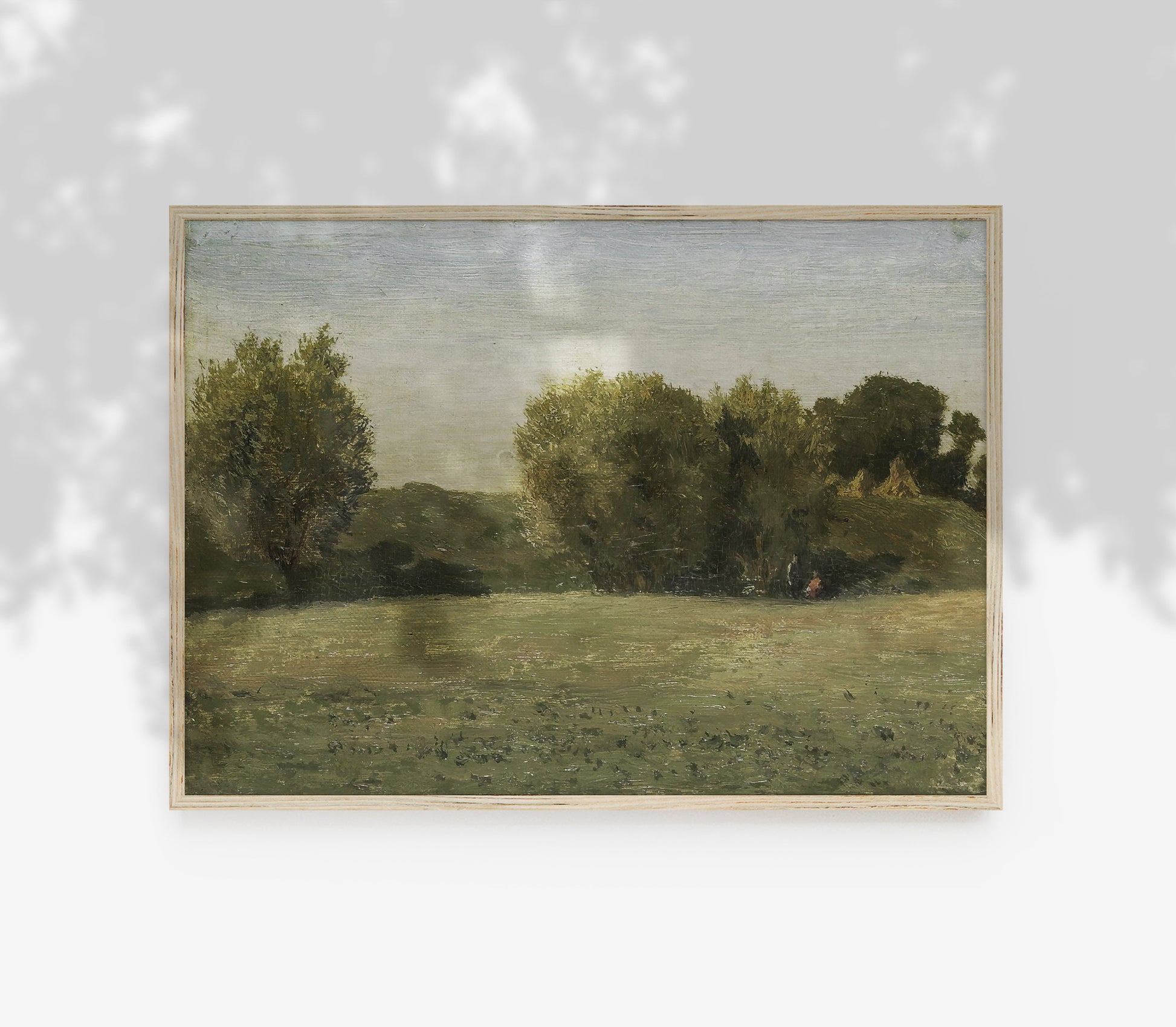 Estampe d'art paysager aux tons terreux vintage L0221B