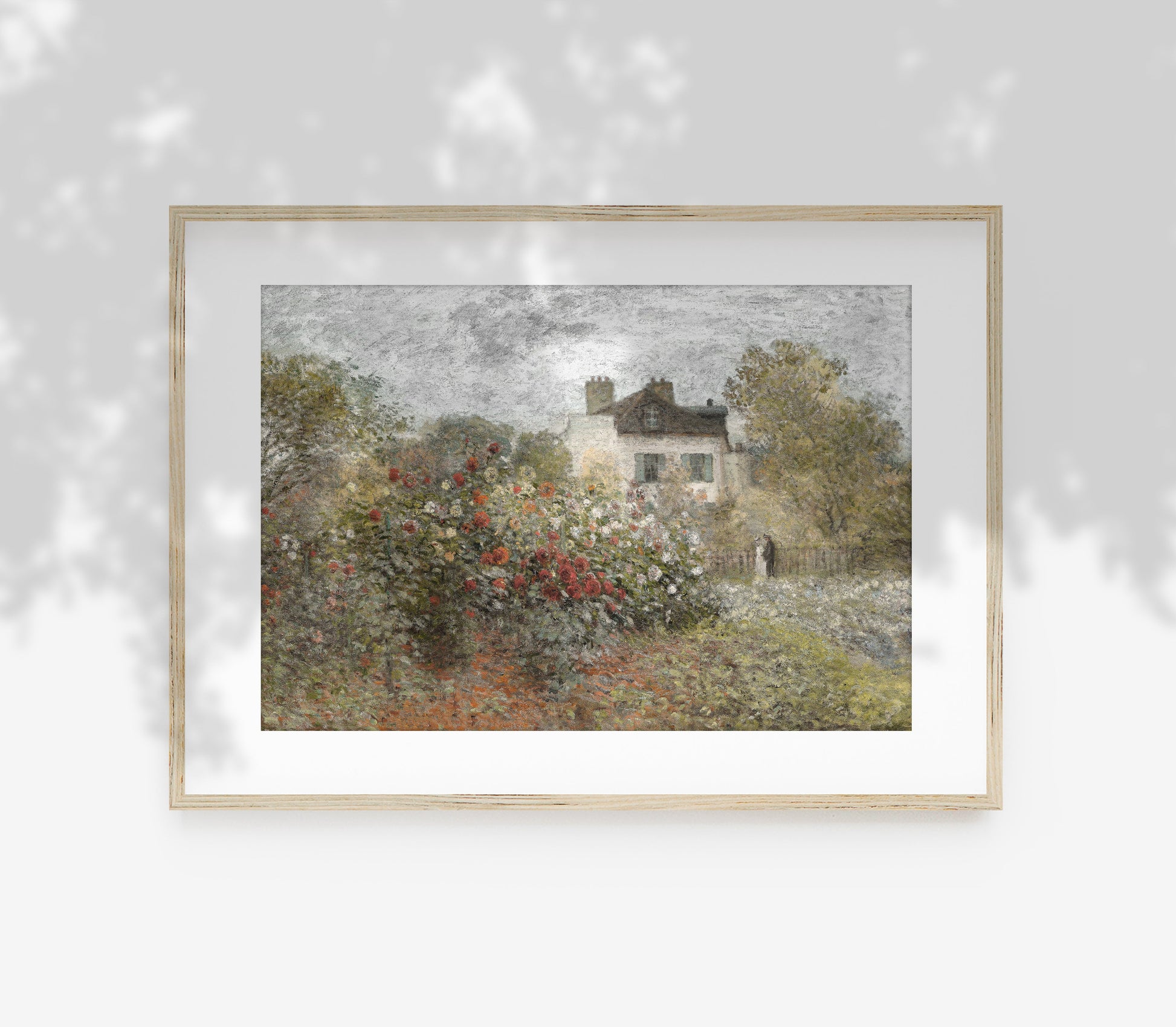 Peinture à l'huile florale champêtre | Reproduction d'art paysage aux tons doux L224