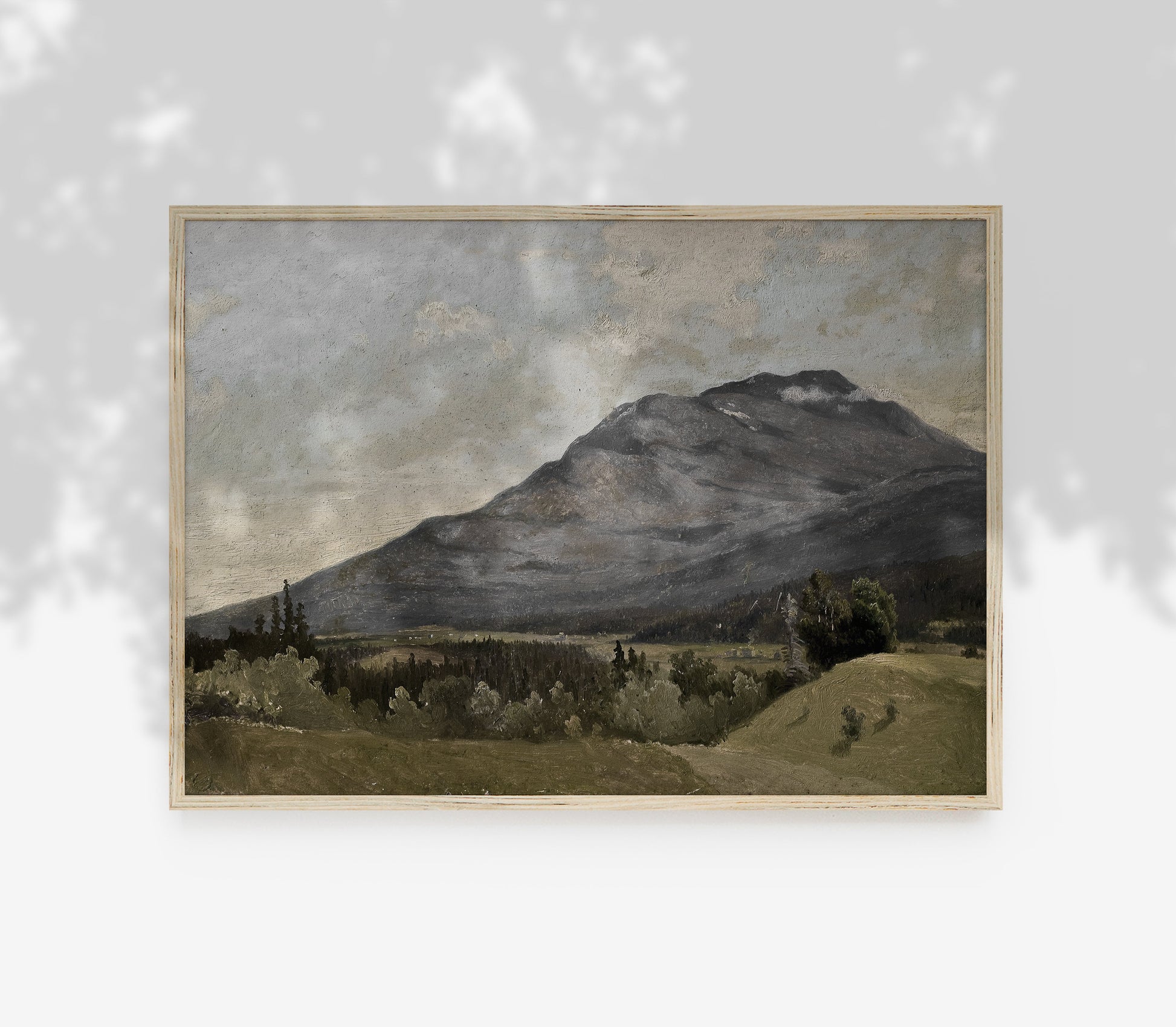 Tableau de montagne vintage aux tons doux | Reproduction d'art paysage L225