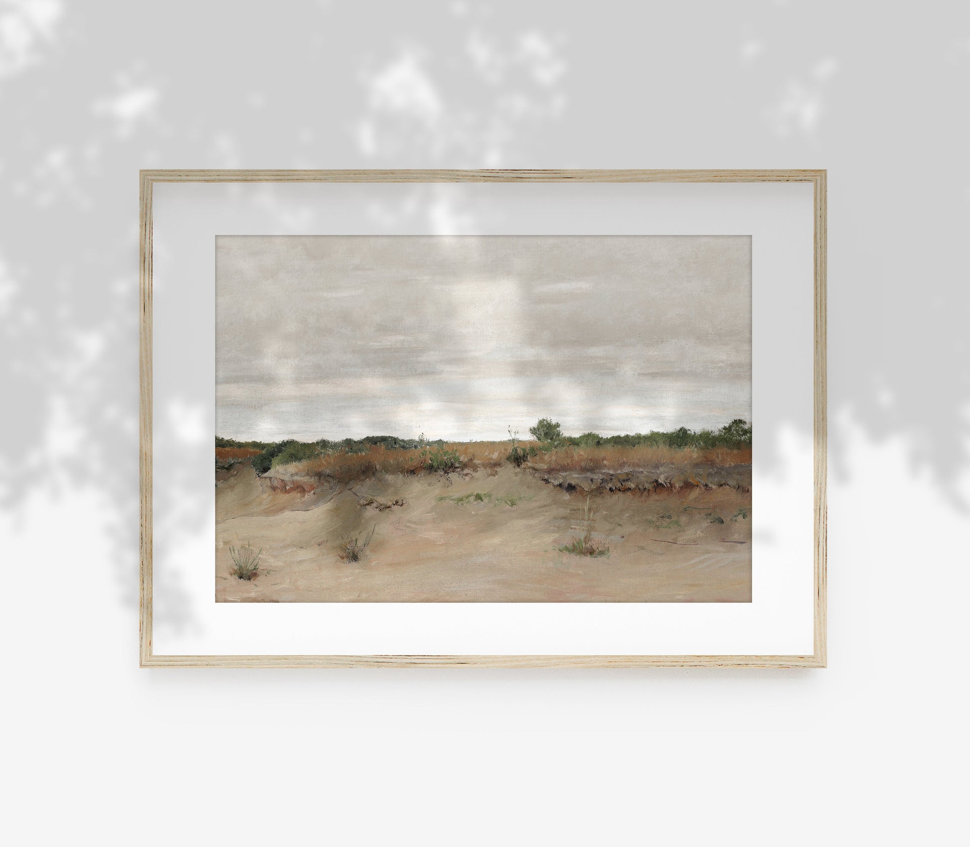 Peinture désertique vintage aux tons neutres | Reproduction d'art paysage L226