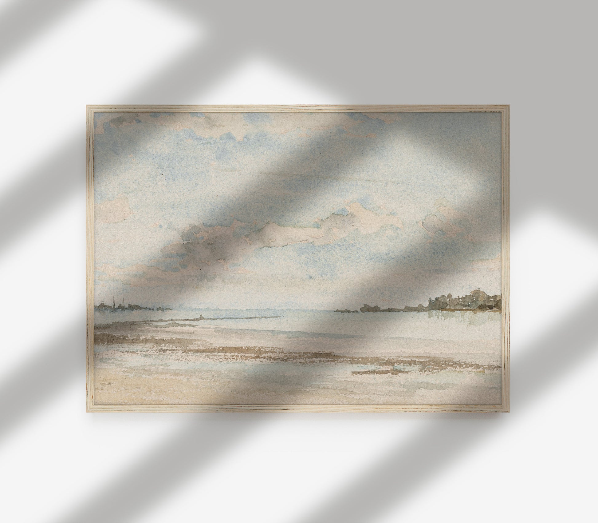 Estampe vintage de paysage côtier L0109