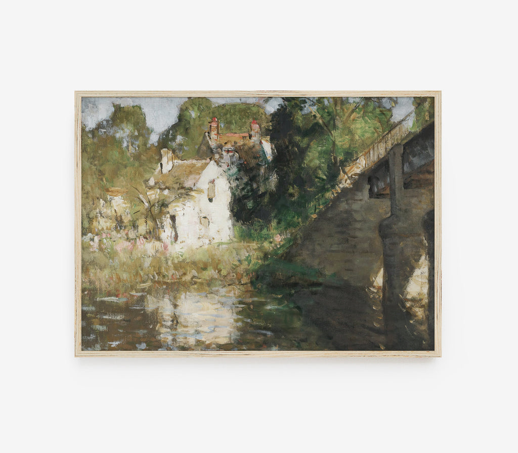 Reproduction d'art de paysage de cottage vintage L0118