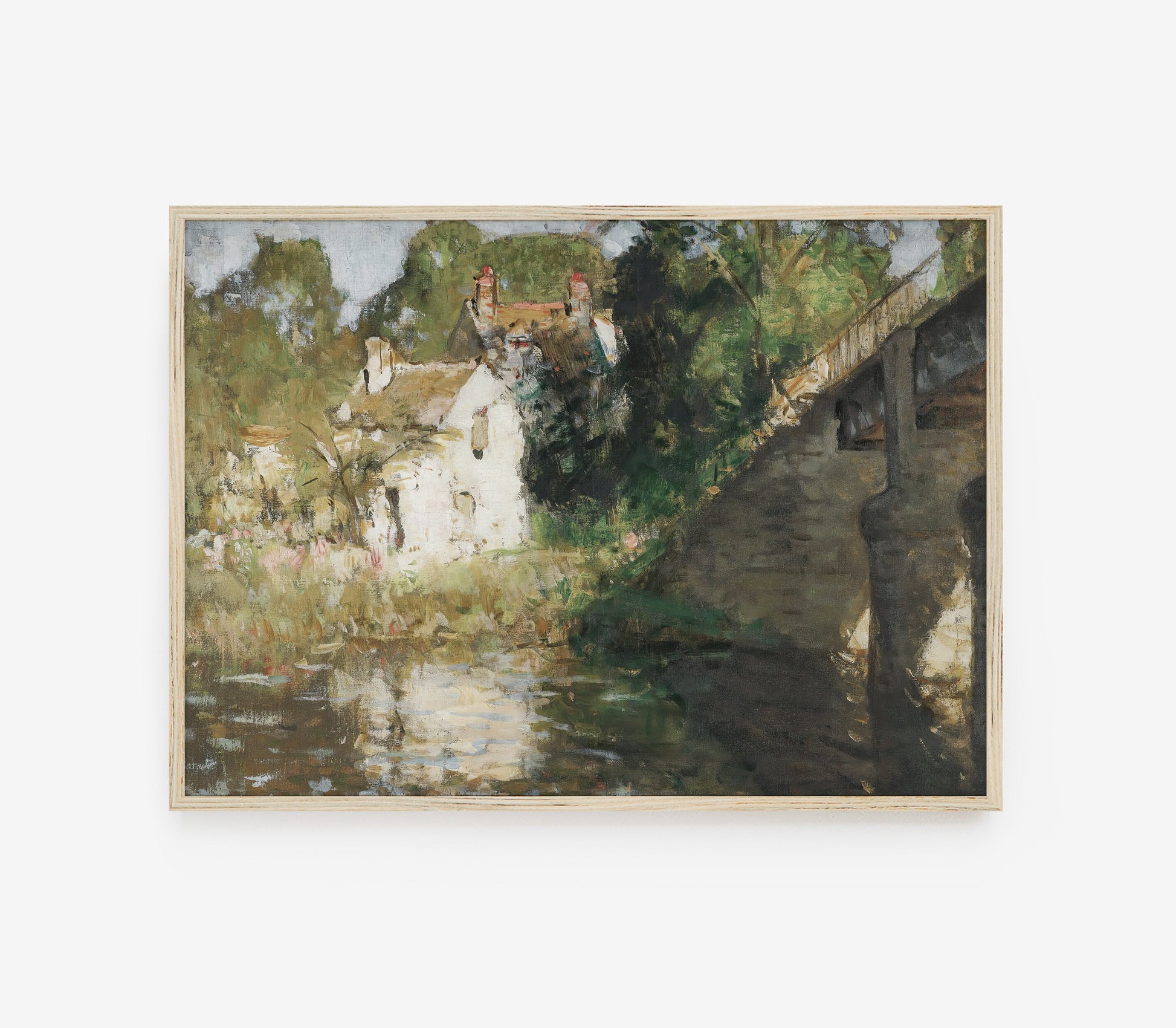 Reproduction d'art de paysage de cottage vintage L0118