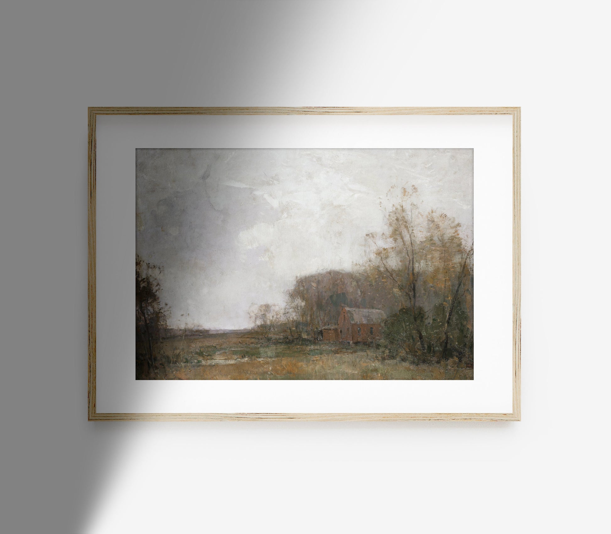Reproduction d'art d'un paysage de grange de ferme vintage L0127