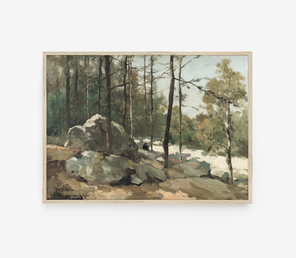 Estampe d'art de paysage de sentier vintage L0138