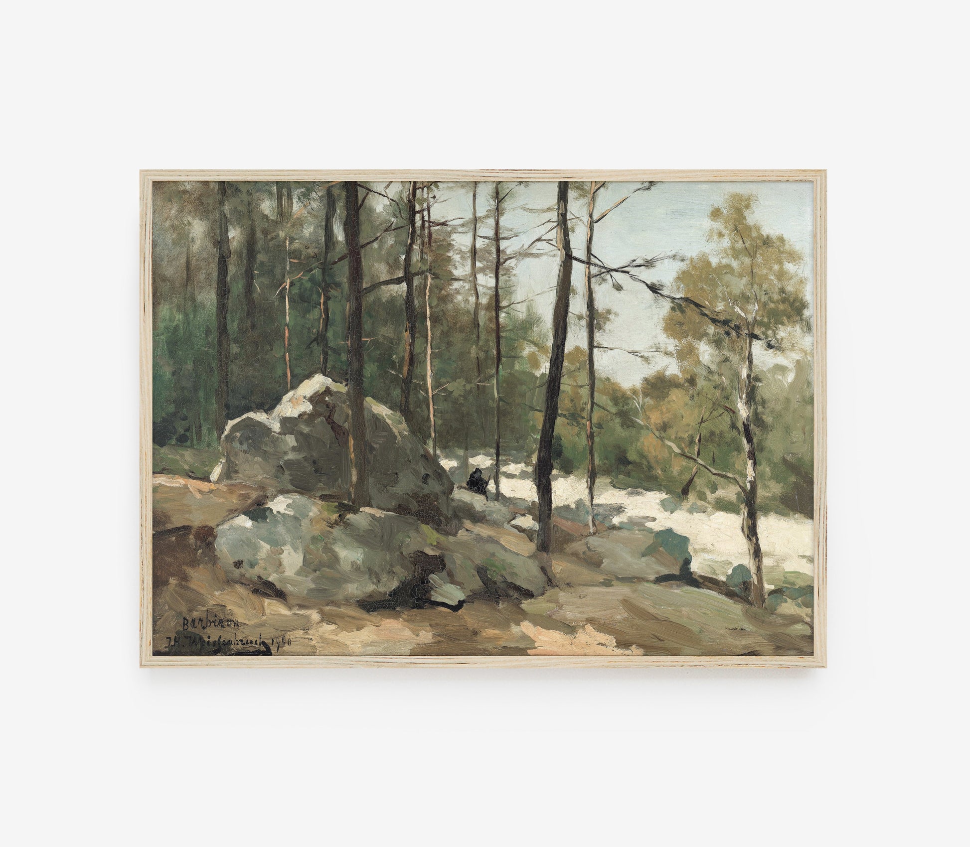 Estampe d'art de paysage de sentier vintage L0138