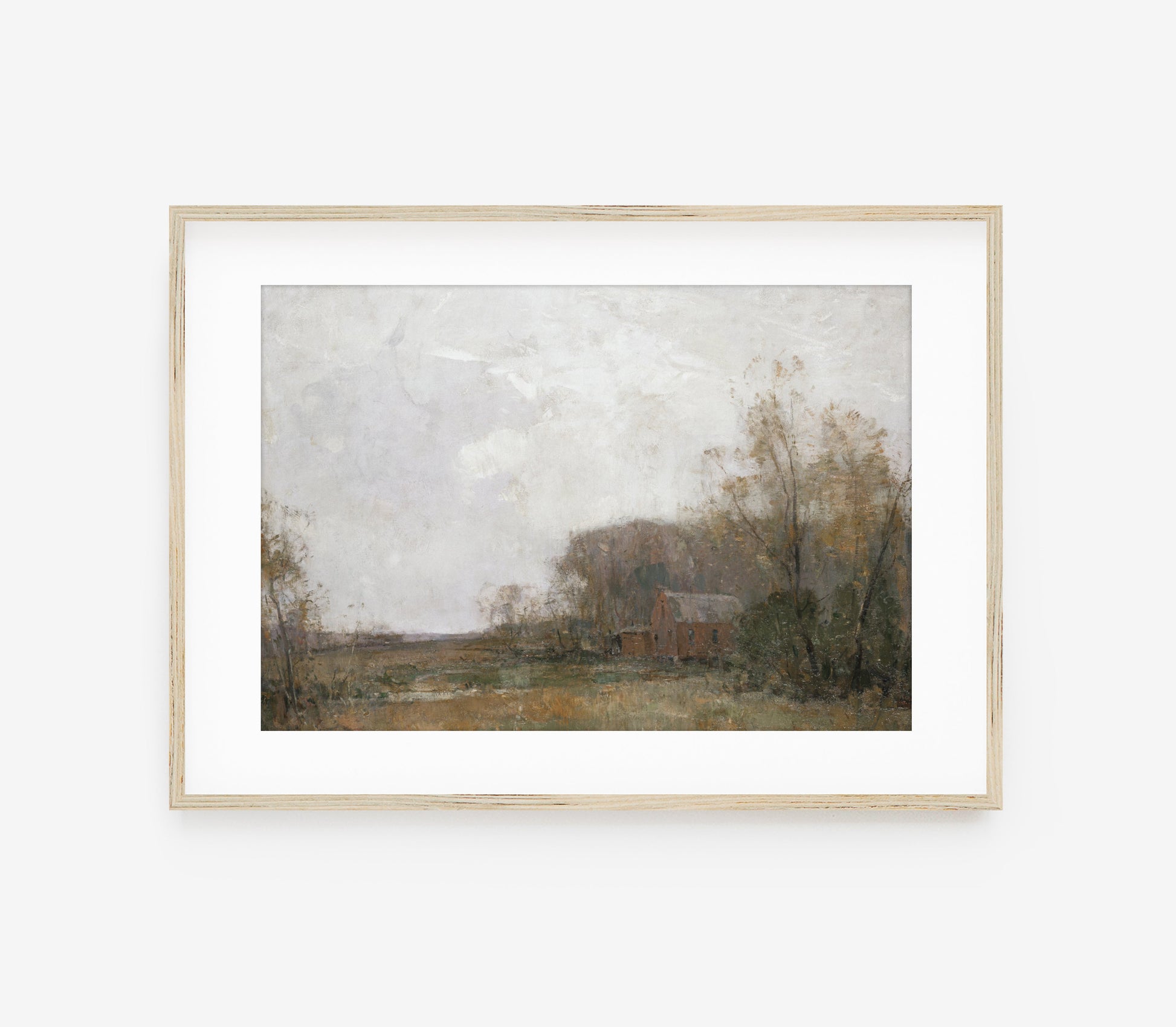 Reproduction d'art d'un paysage de grange de ferme vintage L0127