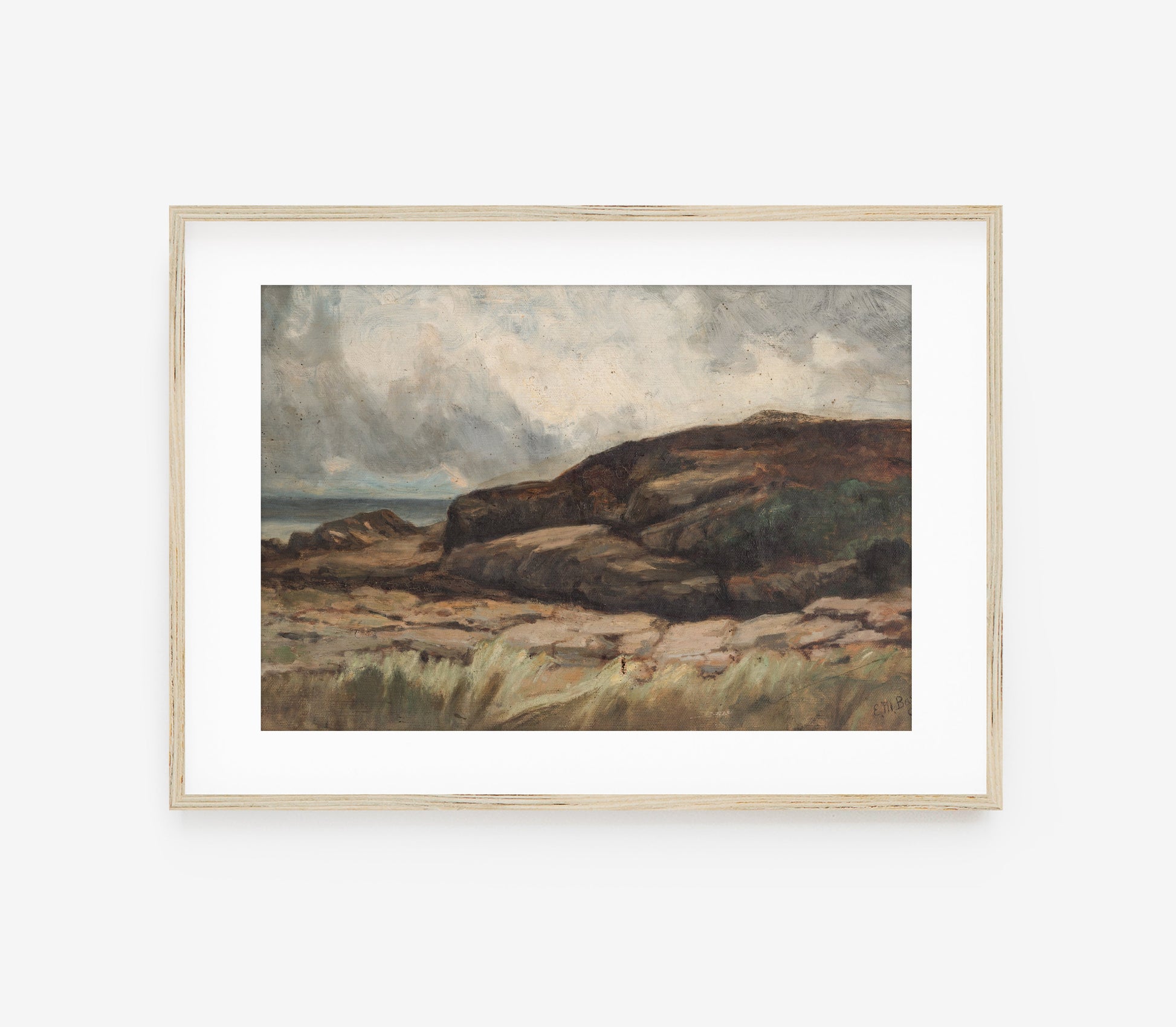 Estampe d'art vintage de paysage mélancolique L0129