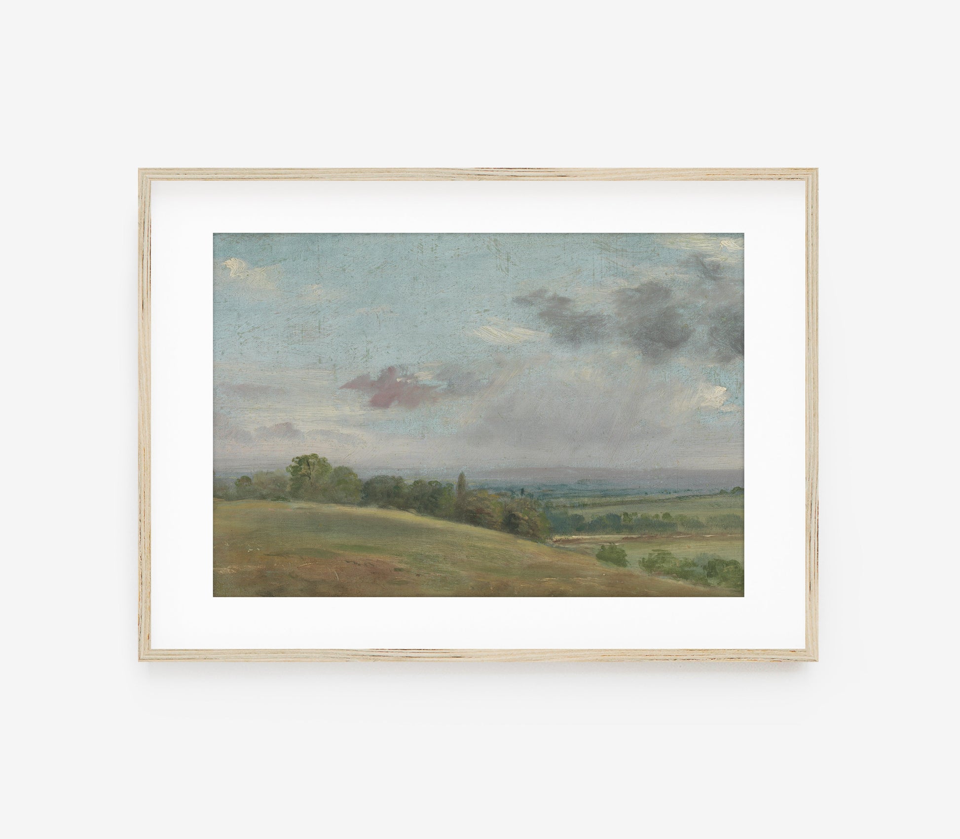 Estampe vintage de paysage de colline L0146