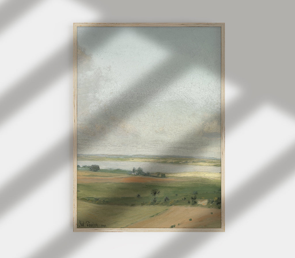 Estampe d'art vintage de paysage pastel L0196