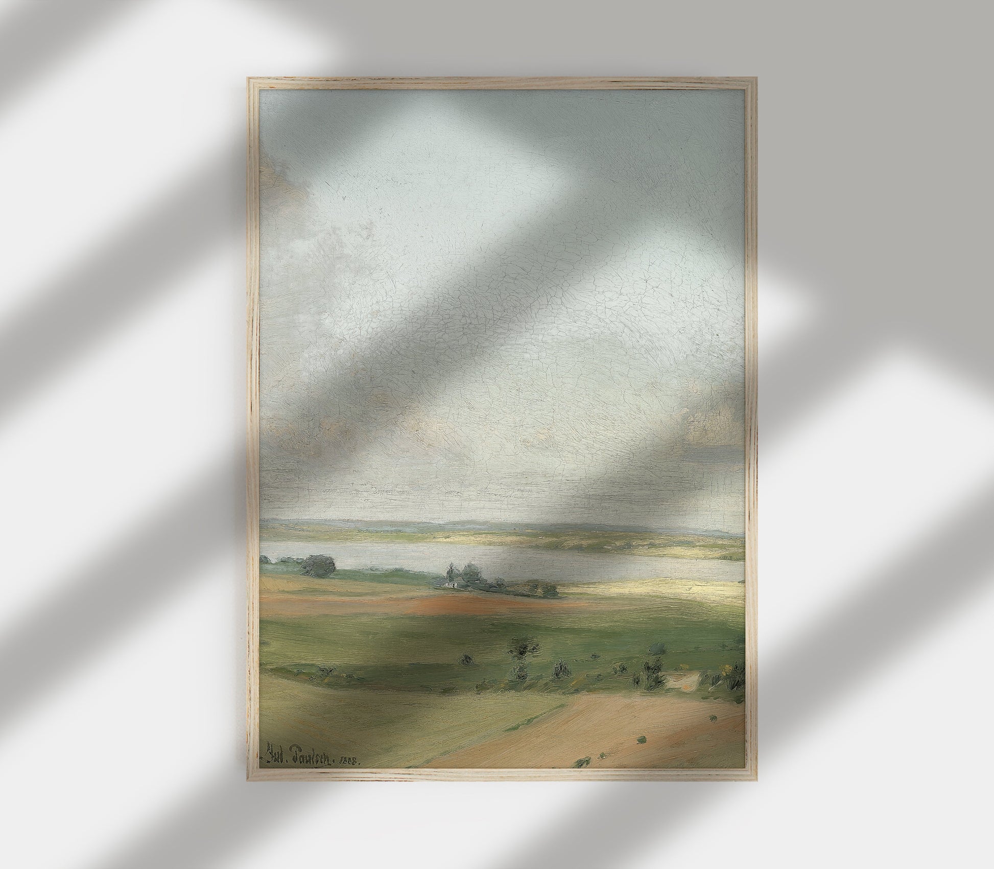 Estampe d'art vintage de paysage pastel L0196