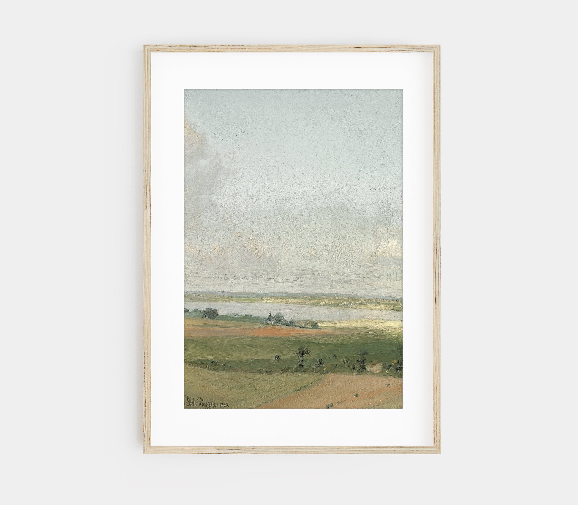 Estampe d'art vintage de paysage pastel L0196