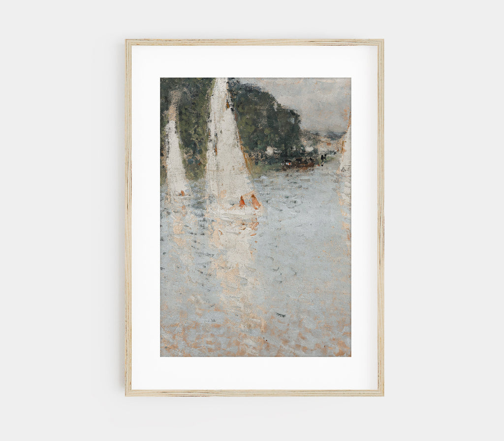 Estampe d'art représentant un paysage de voiliers L0201