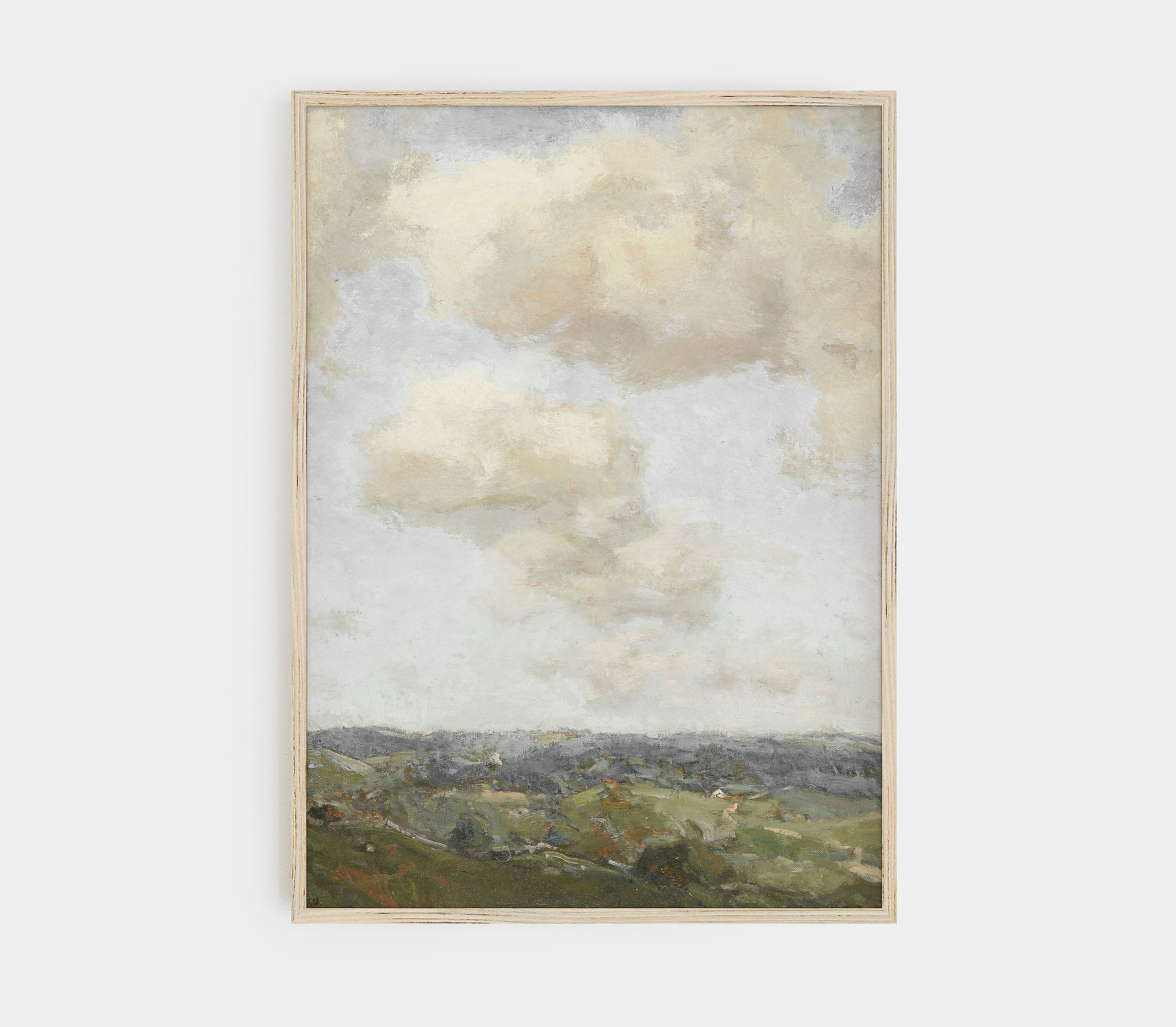 Tableau vintage de paysage, ciel et terre L0204