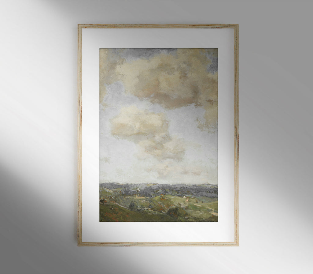Tableau vintage de paysage, ciel et terre L0204