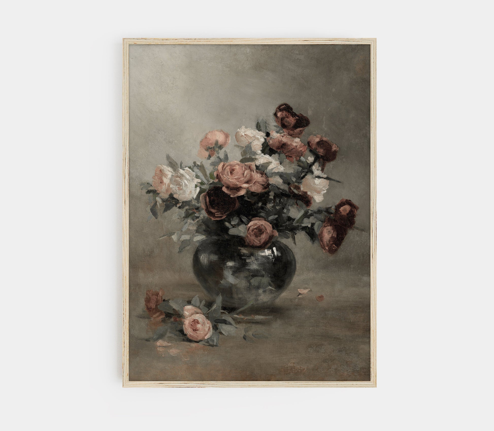 Estampe vintage « Fleur mélancolique dans un vase » S0207
