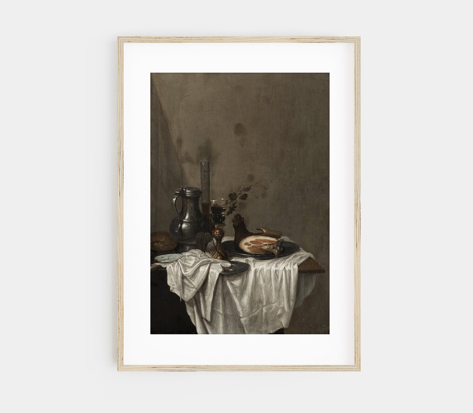 Estampe d'art vintage de nature morte mélancolique S0210