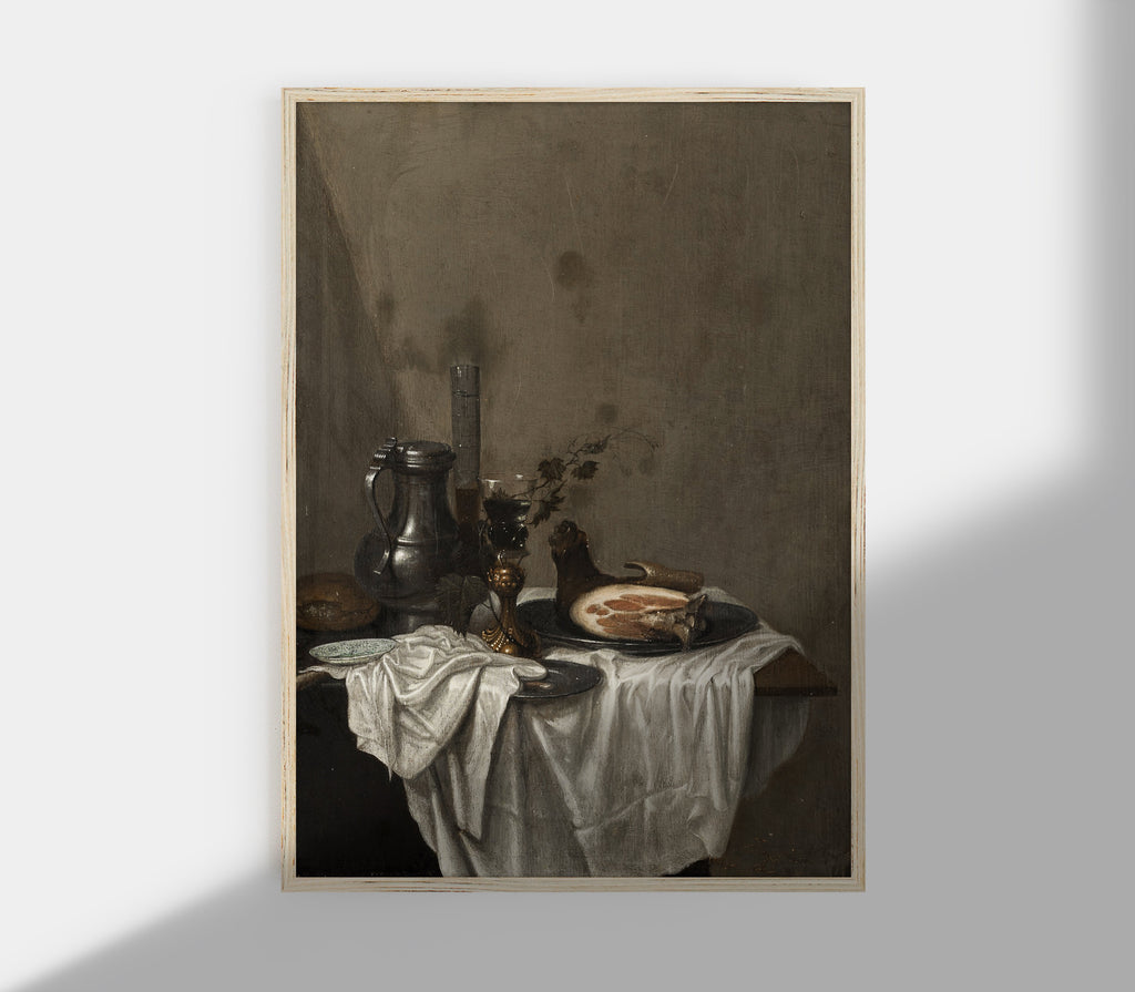 Estampe d'art vintage de nature morte mélancolique S0210