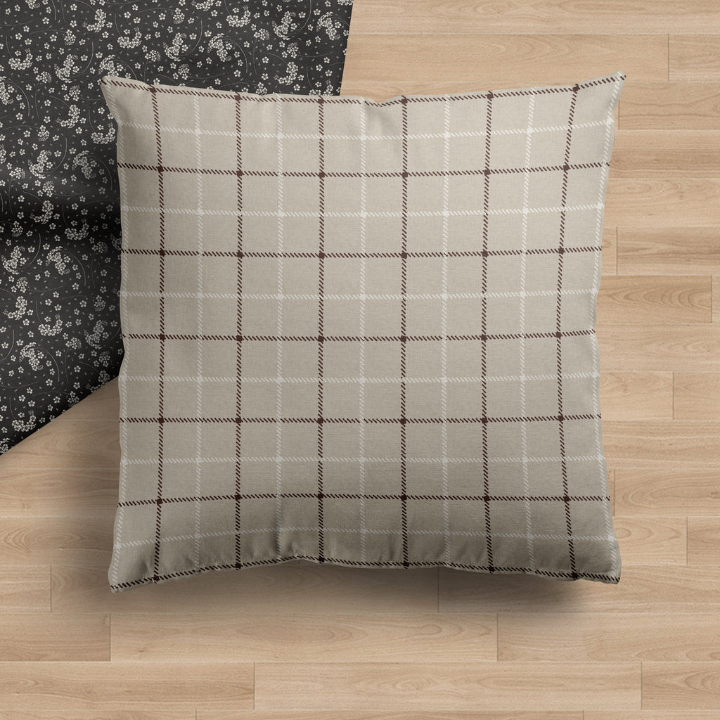 Niall | Housse de coussin géométrique neutre à empiècements 