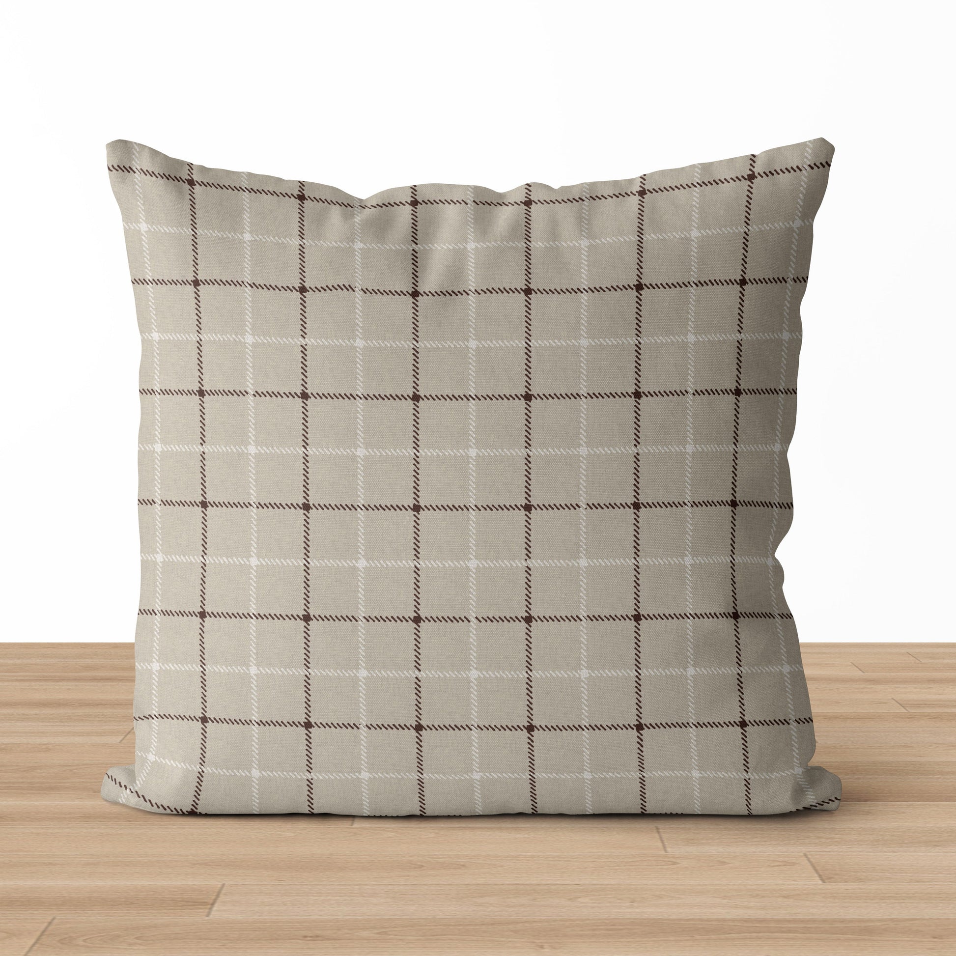 Niall | Housse de coussin géométrique neutre à empiècements 