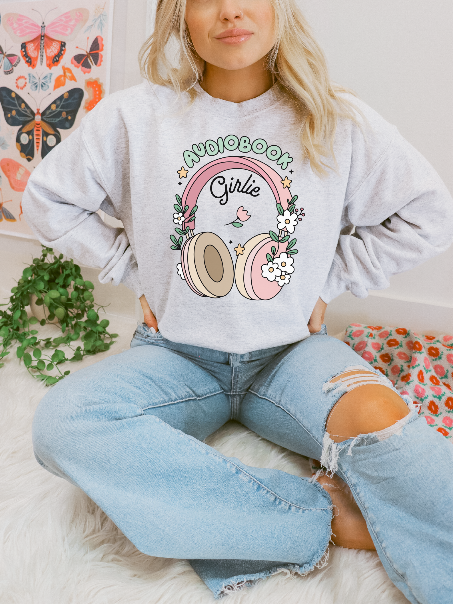 Audiobook Girlie Unisex Crewneck Sweatshirt | Bookish