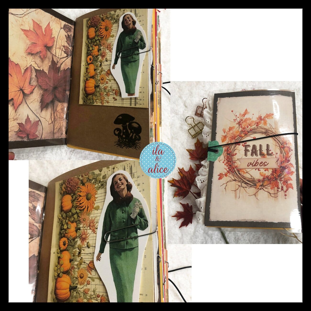 Autumn Themed Junk Journal w Fall Trees