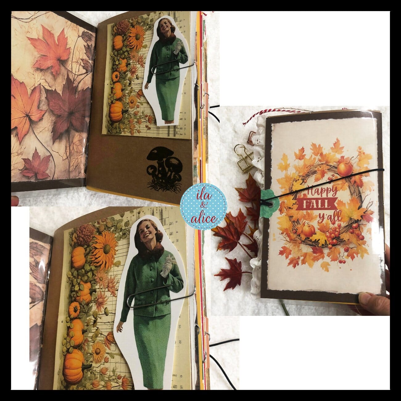 Autumn Themed Junk Journal w Mushrooms