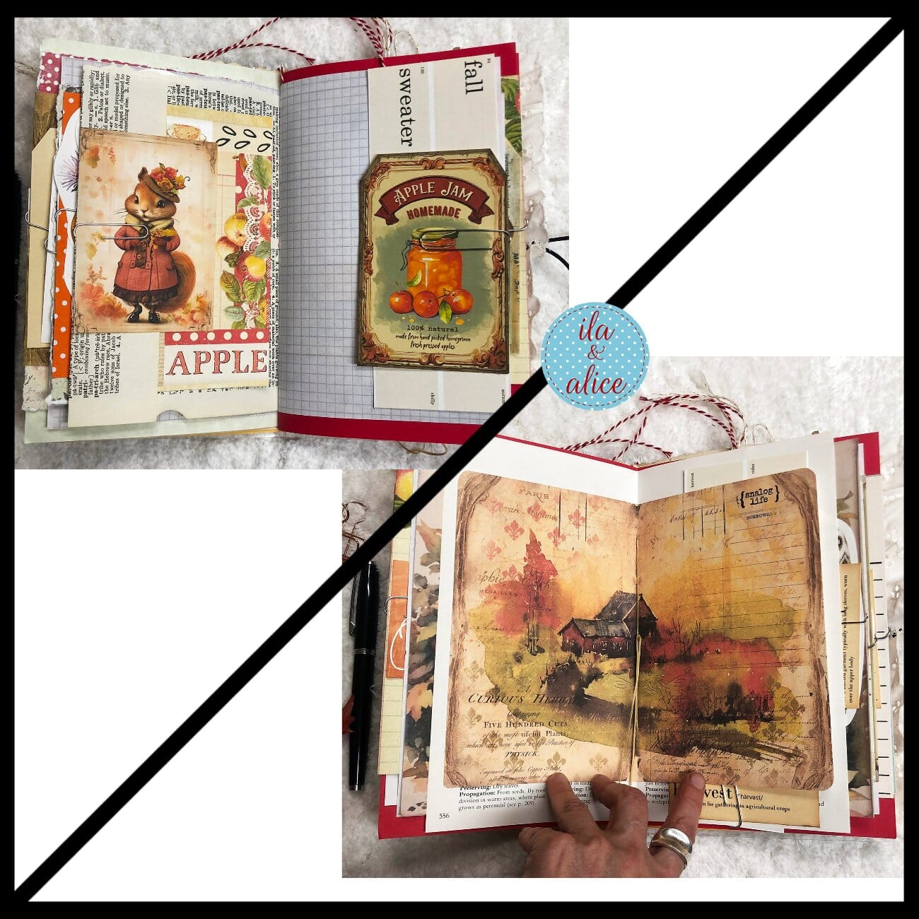 Autumn Themed Junk Journal w Apples