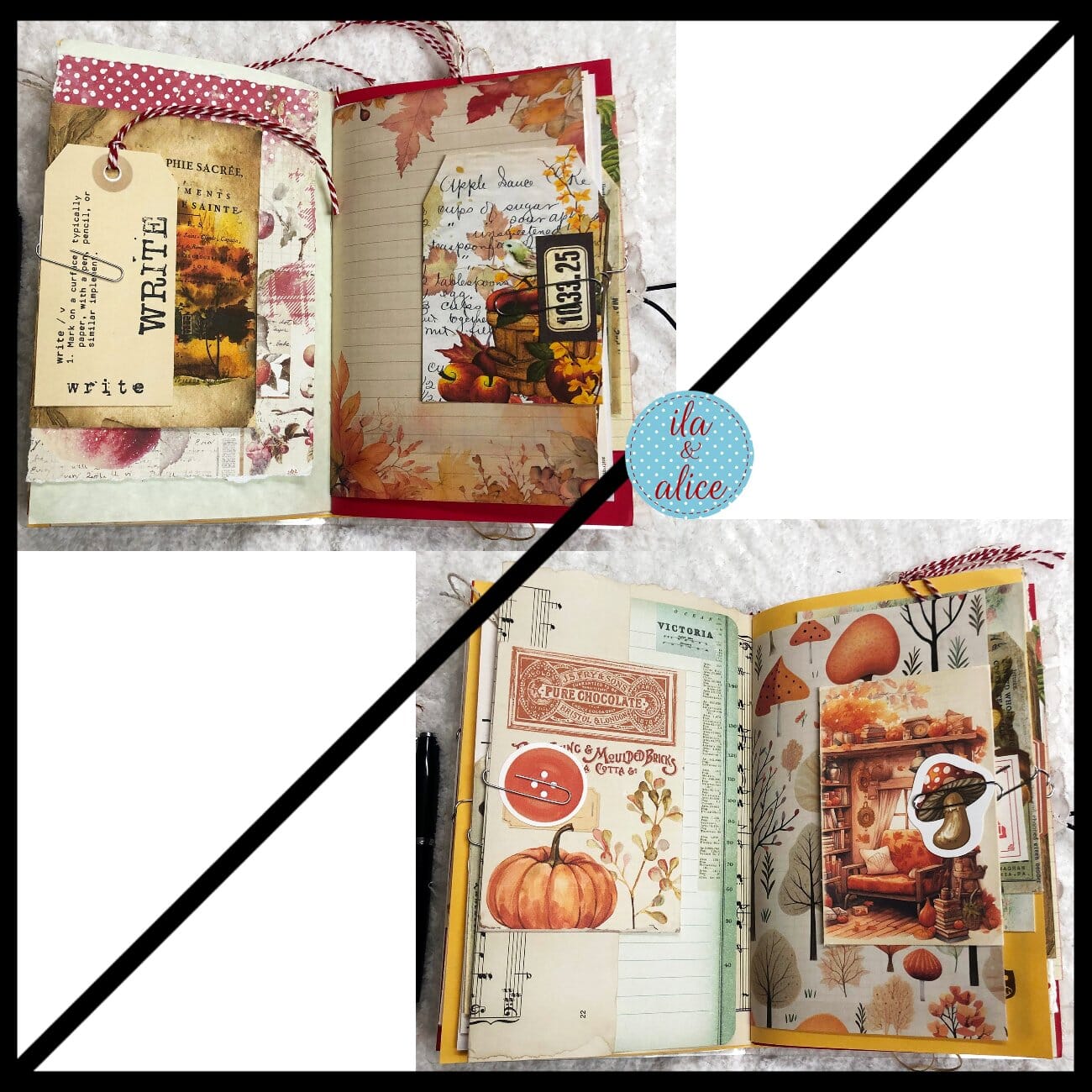 Autumn Themed Junk Journal w Mushrooms