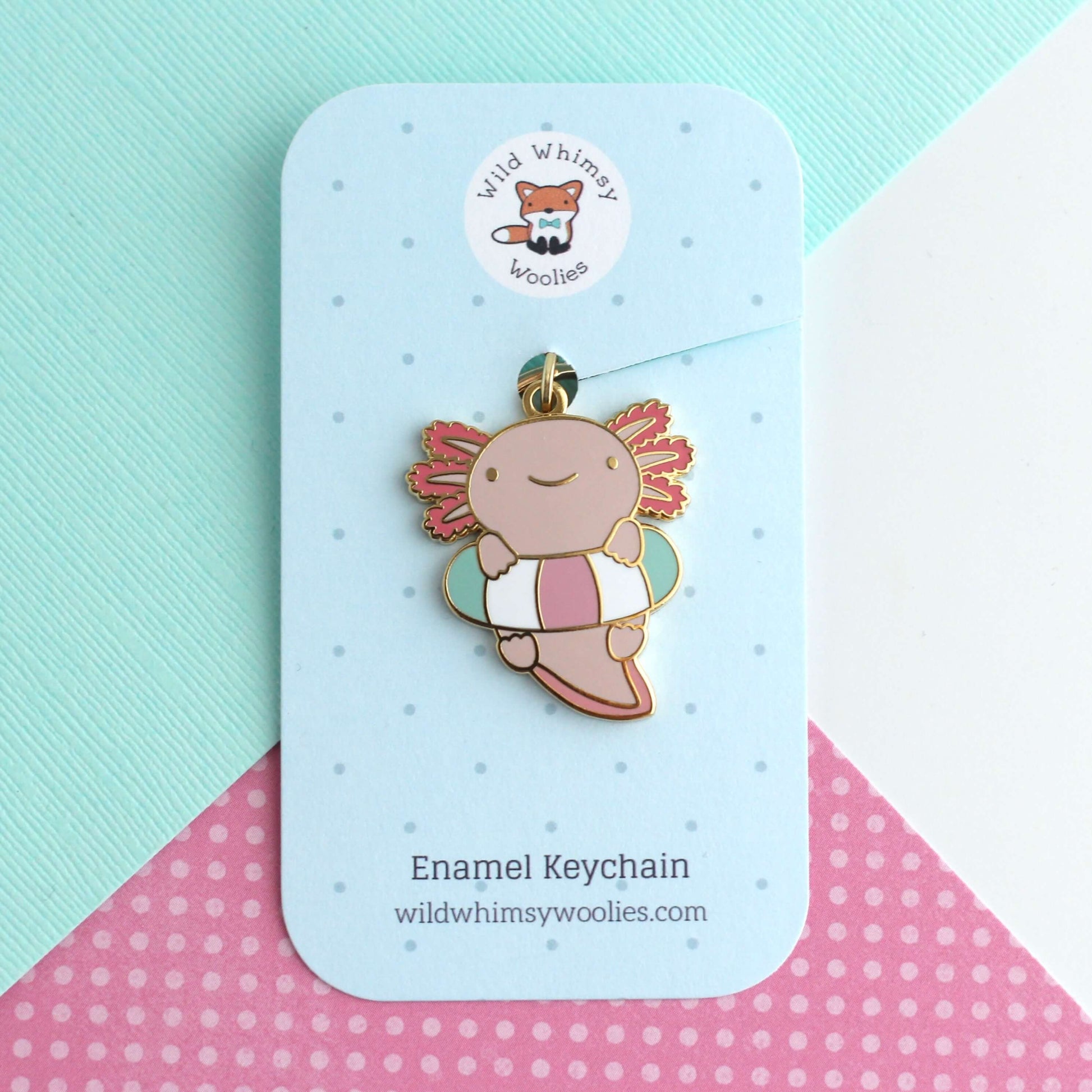 Axolotl dans le porte-clés en émail Floatie