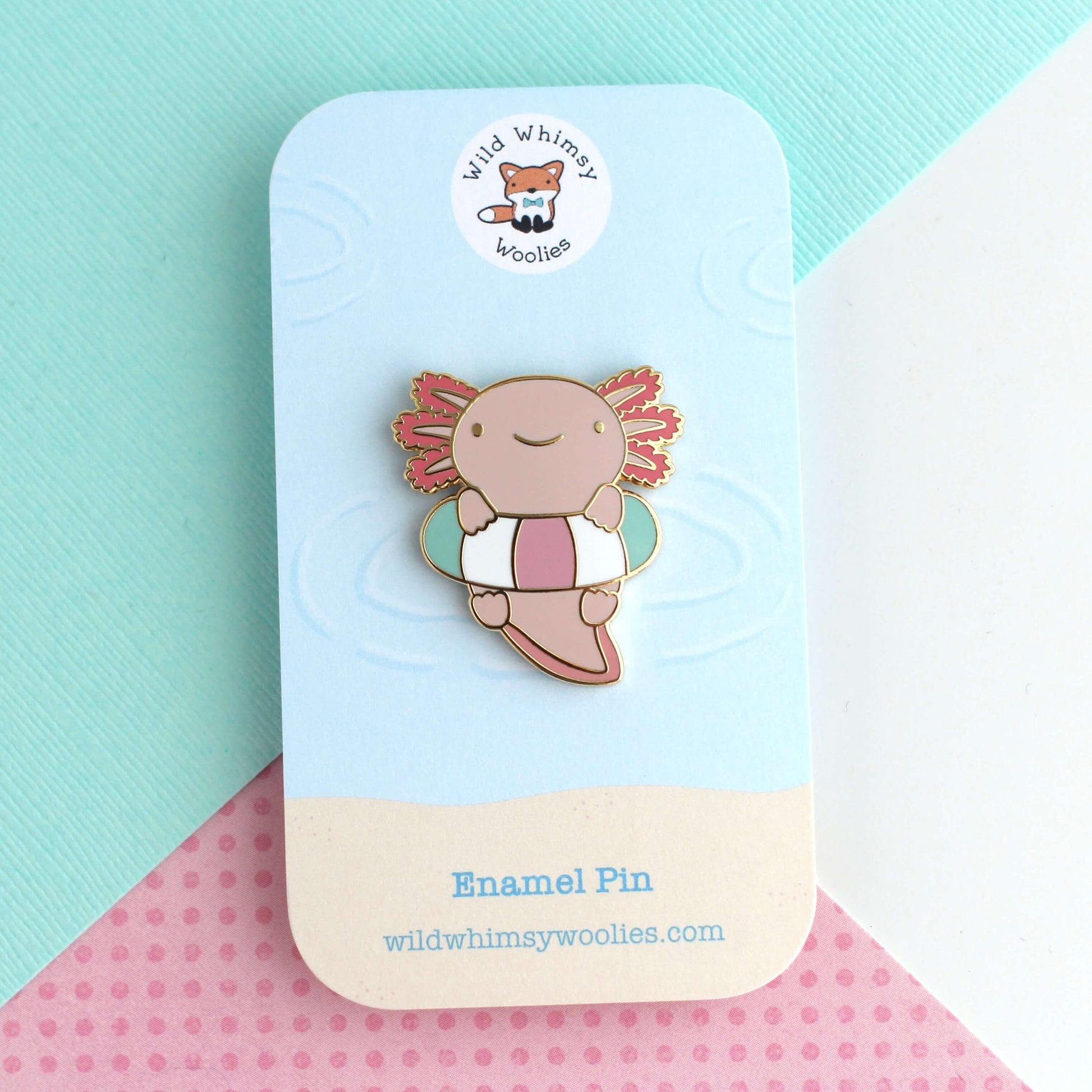 Axolotl dans une épingle à émail Floatie