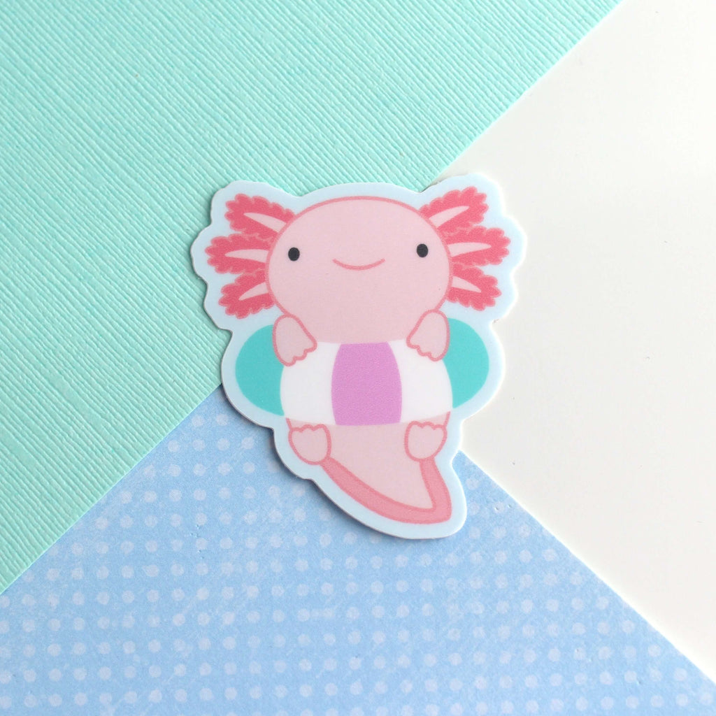 Axolotl en autocollant vinyle Floatie