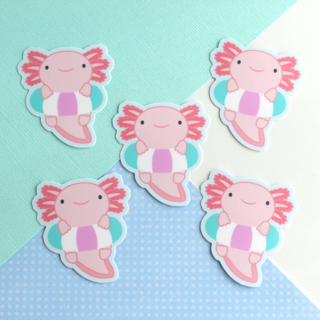 Axolotl en autocollant vinyle Floatie