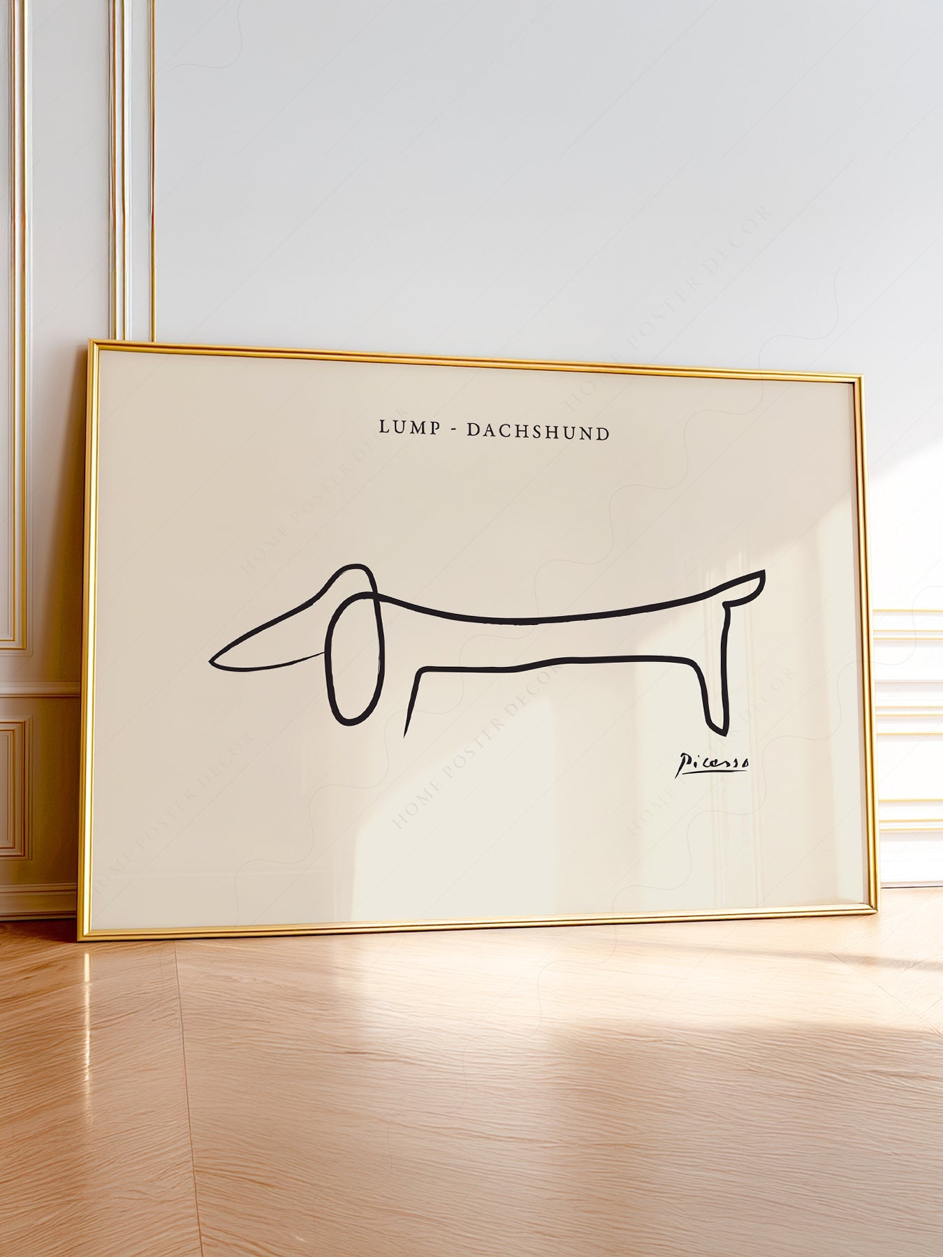 Pablo Picasso Lump Dachshund Line Drawing Print – Minimalist Wall Art