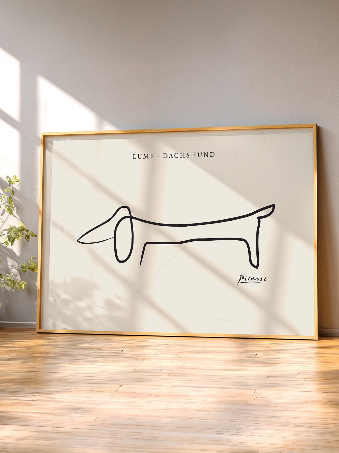 Pablo Picasso Lump Dachshund Line Drawing Print – Minimalist Wall Art