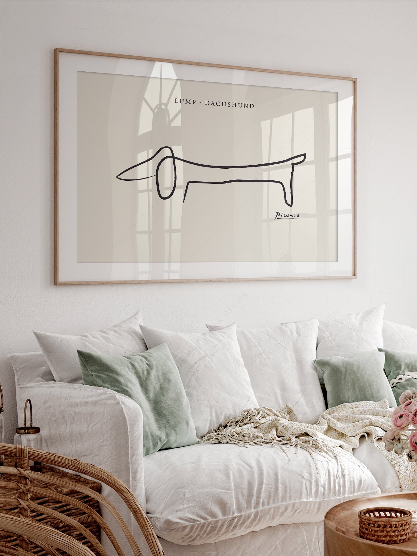 Pablo Picasso Lump Dachshund Line Drawing Print – Minimalist Wall Art
