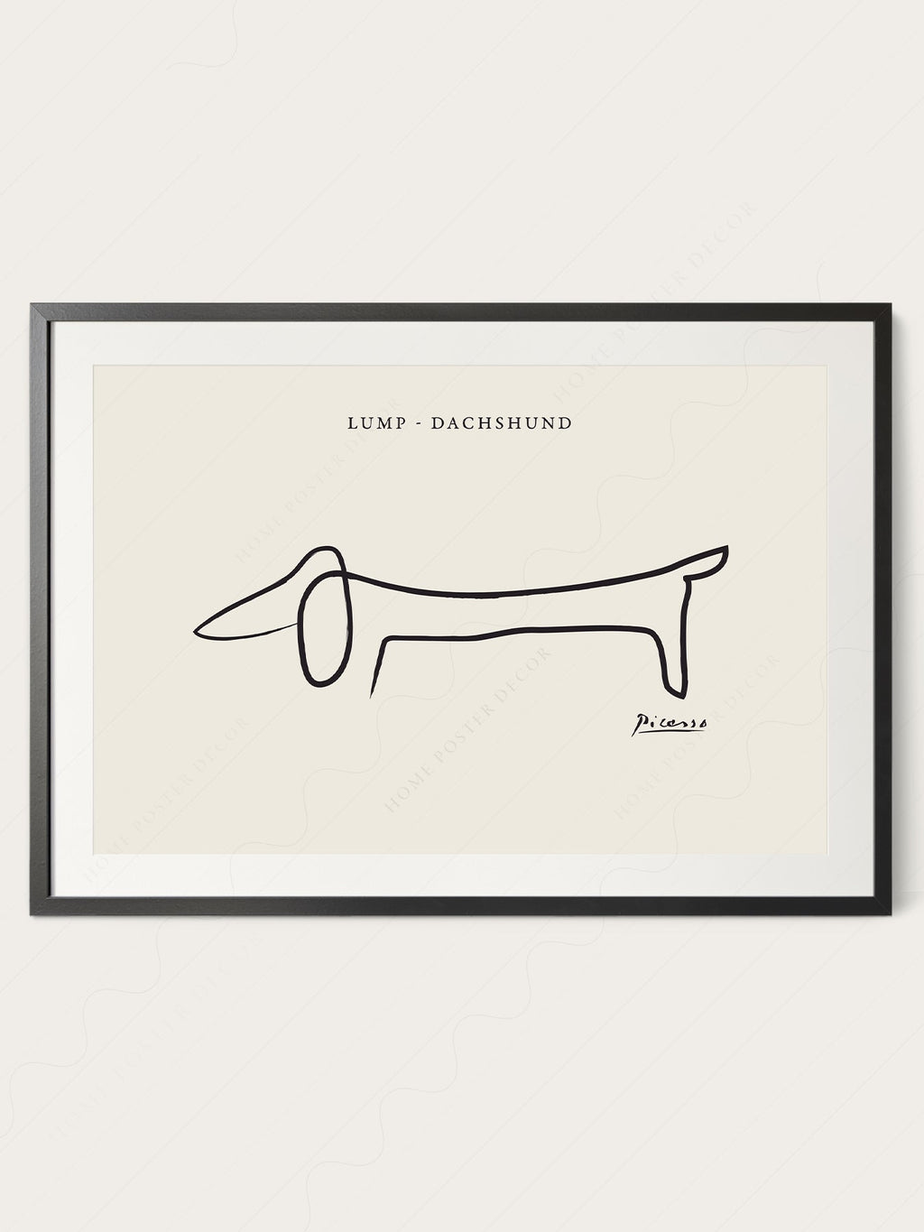 Pablo Picasso Lump Dachshund Line Drawing Print – Minimalist Wall Art
