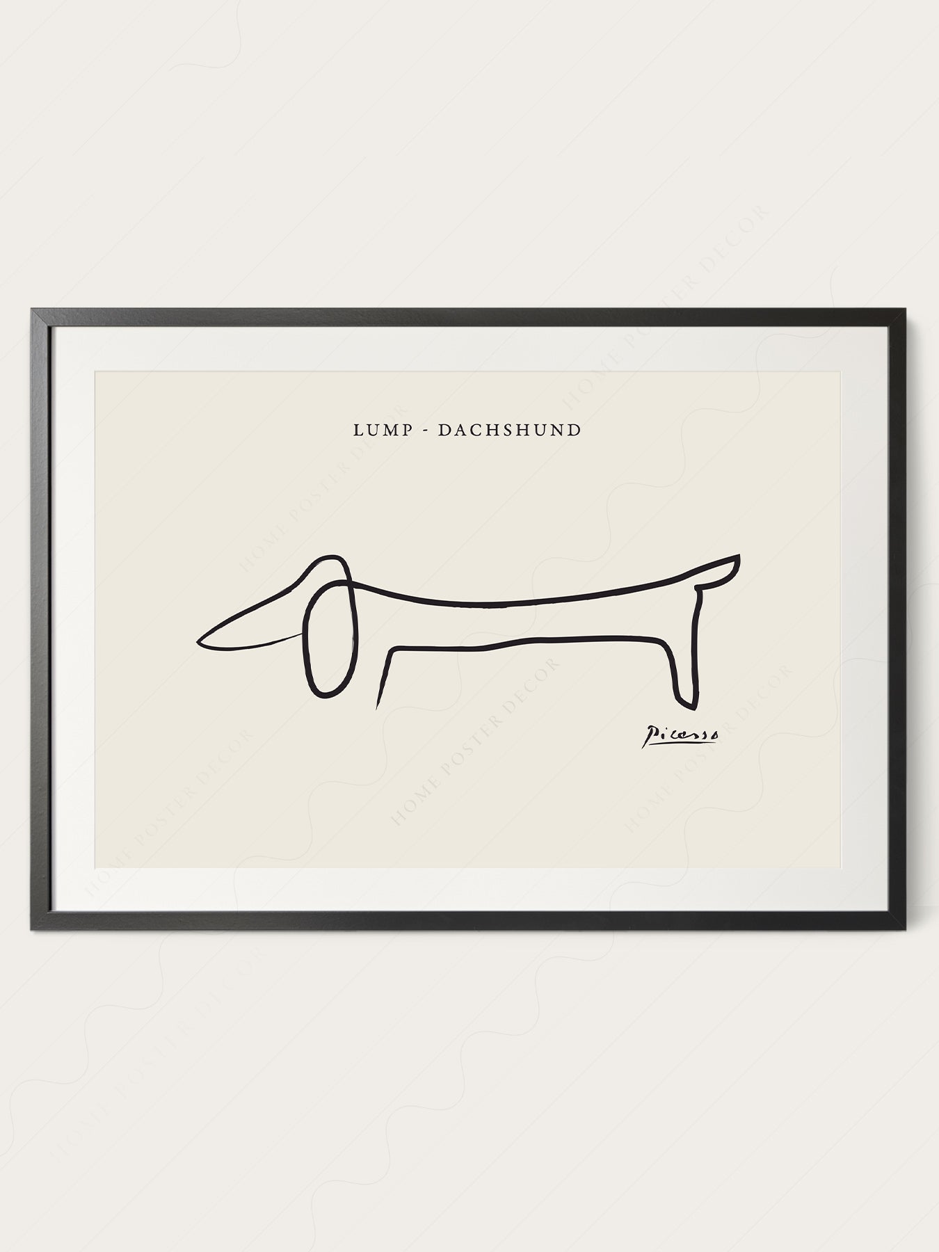 Pablo Picasso Lump Dachshund Line Drawing Print – Minimalist Wall Art