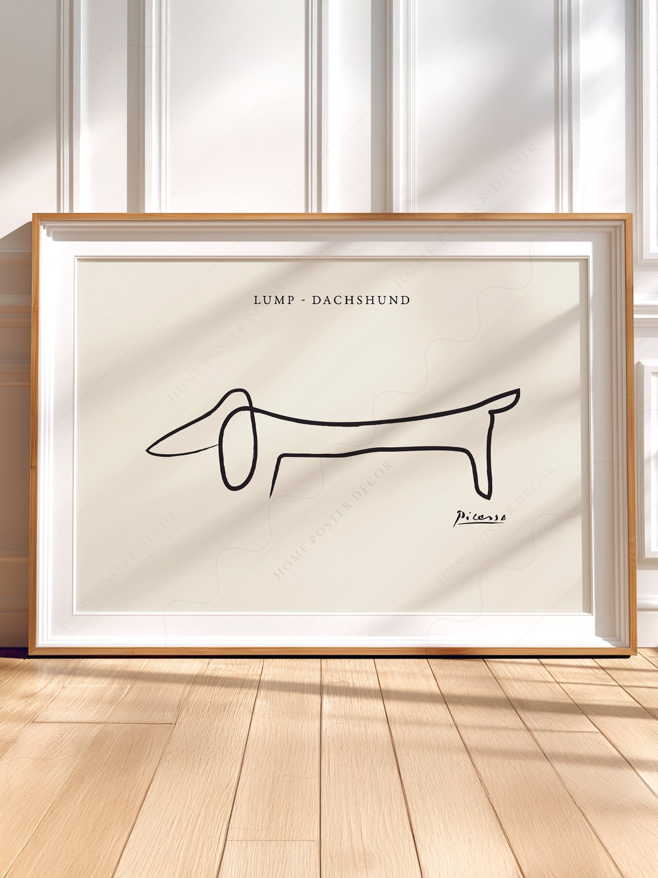Pablo Picasso Lump Dachshund Line Drawing Print – Minimalist Wall Art