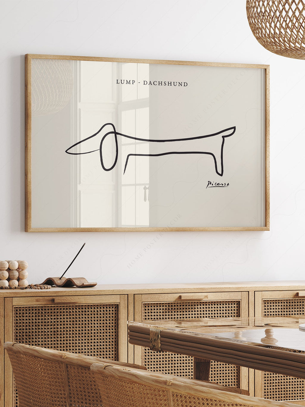 Pablo Picasso Lump Dachshund Line Drawing Print – Minimalist Wall Art