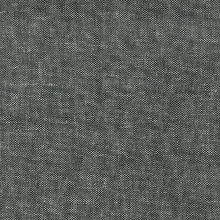 Mélange de lin teint en fil Brussels Washer - Noir, 1/4 yard