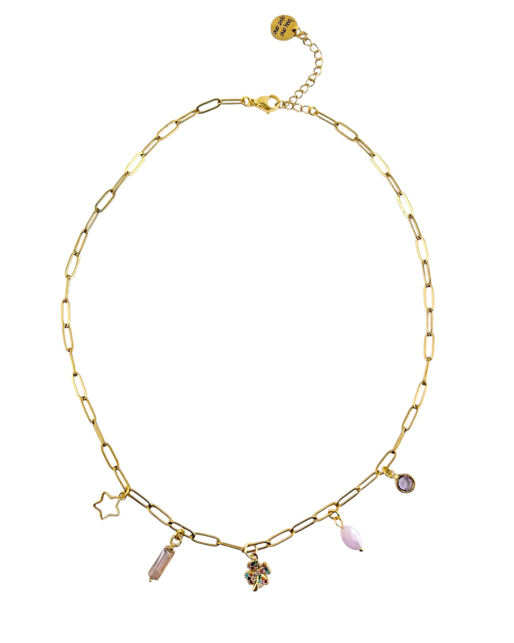 Four Leaf Clover Charm Necklace - Gold