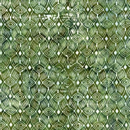 Batik Tonga Trésors Intemporels - Forme Géométrique Tribale Fougère - B1943-FERN