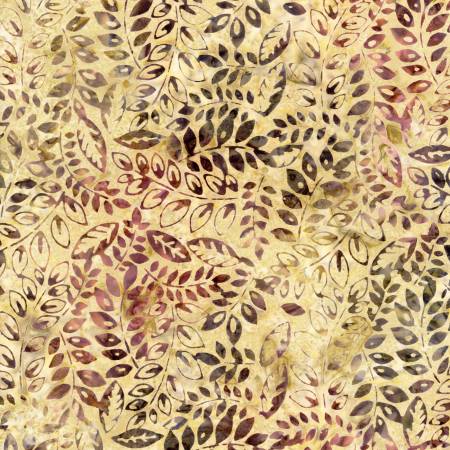 Batik Tonga Trésors Intemporels - Vignes Feuillées de Galets - B2328- PEBBLE