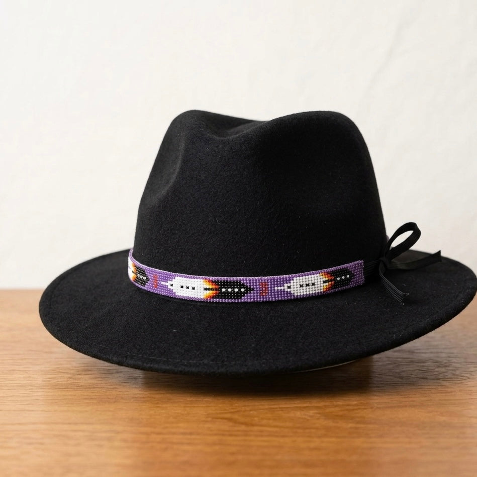 Purple Handmade Beaded Hatband